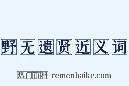 野无遗贤近义词是什么意思的图片